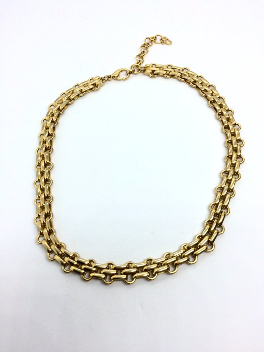 VINTAGE DIOR CHAIN Necklace Gold Tone Chunky Link CD Logo Signed 16 Inch - Picture 11 of 16